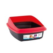 Baño con Borde Gris/Rojo Cat Love