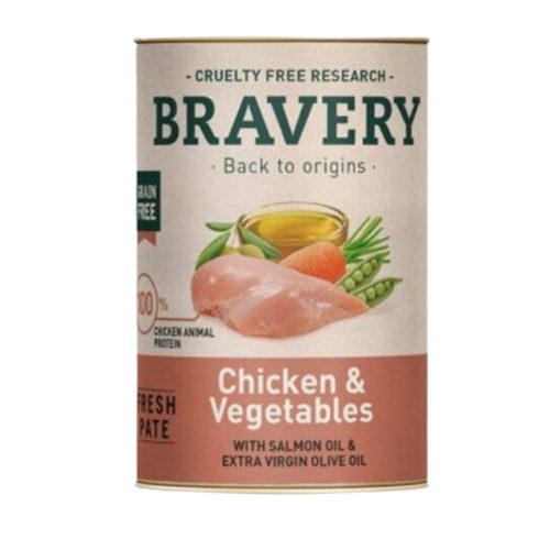 Bravery Lata Pollo y Vegetales Perro 290 Gr